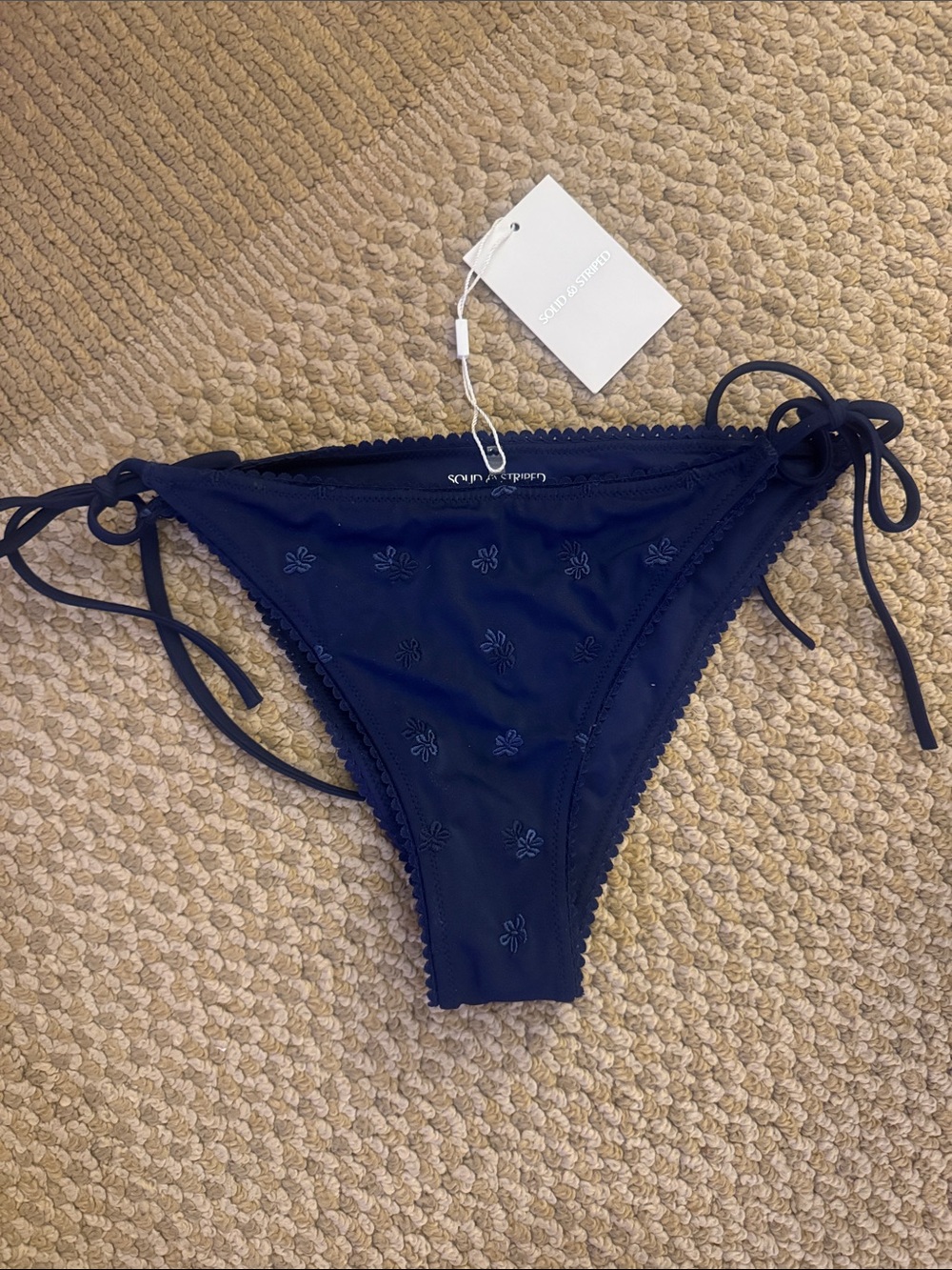 SOLID & STRIPED Iris Embroidered Bikini Bottom